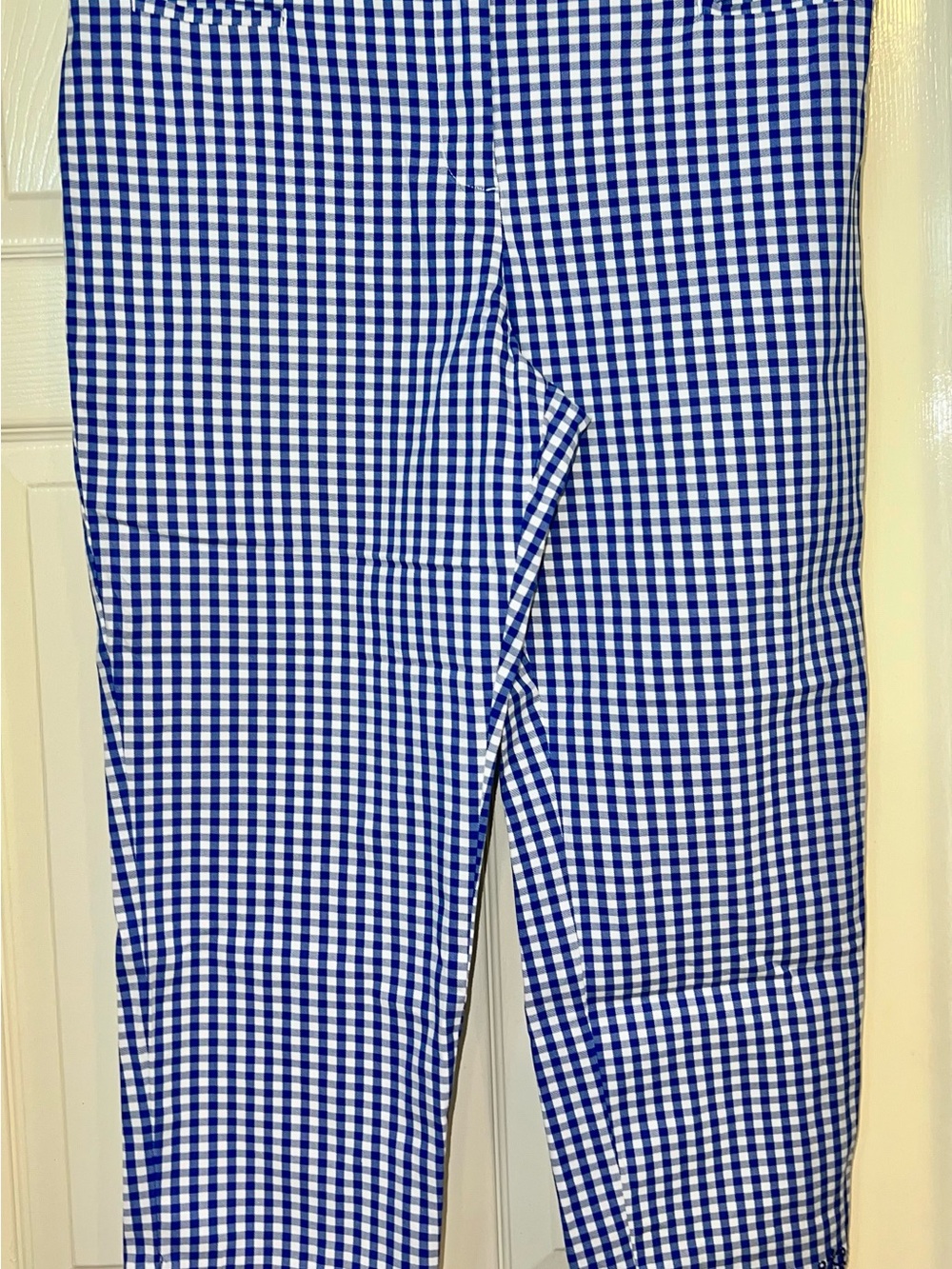 💙 Talbots Petites Blue White Gingham Capri Pants Women’s 14P Coastal Preppy💙 - Picture 11 of 11